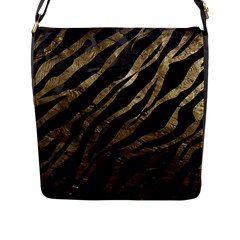 Gold Zebra  Flap Closure Messenger Bag (large) by OCDesignss