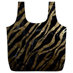 Gold Zebra  Reusable Bag (xl) by OCDesignss