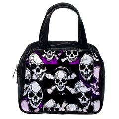 Purple Haze Skull And Crossbones  Classic Handbag (one Side) by OCDesignss