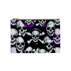 Purple Haze Skull And Crossbones  Cosmetic Bag (medium) by OCDesignss