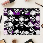 Purple Haze Skull And Crossbones  Cosmetic Bag (XL) Back