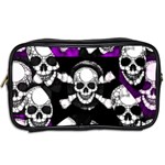 Purple Haze Skull And Crossbones  Travel Toiletry Bag (Two Sides) Back