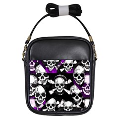 Purple Haze Skull And Crossbones  Girl s Sling Bag by OCDesignss