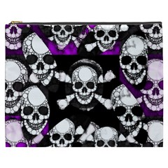 Purple Haze Skull And Crossbones  Cosmetic Bag (xxxl) by OCDesignss