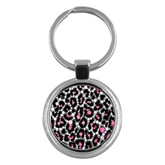 Pink Cheetah Bling Key Chain (round) by OCDesignss