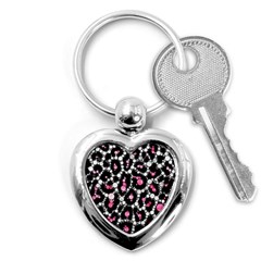 Pink Cheetah Bling Key Chain (heart) by OCDesignss