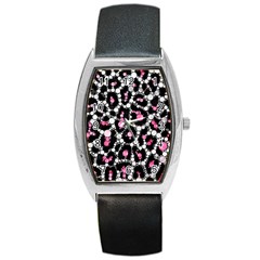 Pink Cheetah Bling Tonneau Leather Watch by OCDesignss