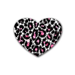 Pink Cheetah Bling Drink Coasters 4 Pack (heart)  by OCDesignss