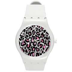 Pink Cheetah Bling Plastic Sport Watch (medium) by OCDesignss