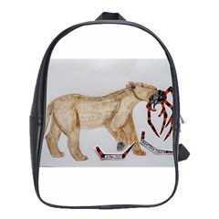 Giant Spider Fights Lion  School Bag (xl) by creationtruth