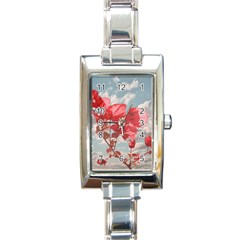 Flowers In The Sky Rectangular Italian Charm Watch by dflcprints