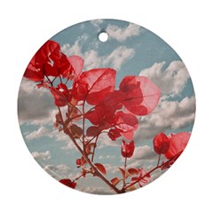 Flowers In The Sky Round Ornament by dflcprints