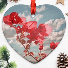 Flowers In The Sky Heart Ornament by dflcprints