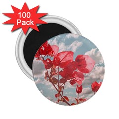 Flowers In The Sky 2 25  Button Magnet (100 Pack) by dflcprints