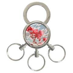 Flowers In The Sky 3-ring Key Chain by dflcprints