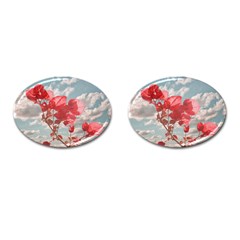 Flowers In The Sky Cufflinks (oval) by dflcprints