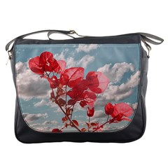 Flowers In The Sky Messenger Bag by dflcprints