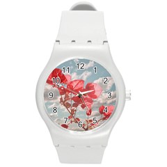 Flowers In The Sky Plastic Sport Watch (medium) by dflcprints