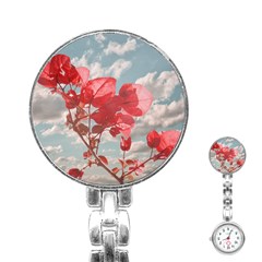 Flowers In The Sky Stainless Steel Nurses Watch by dflcprints