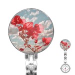 Flowers In The Sky Stainless Steel Nurses Watch Front