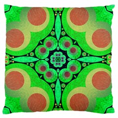 Neon Green  Large Cushion Case (two Sided)  by OCDesignss