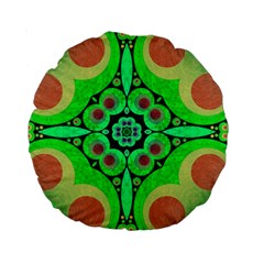 Neon Green  15  Premium Round Cushion  by OCDesignss