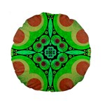 Neon Green  15  Premium Round Cushion  Back