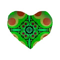 Neon Green  16  Premium Heart Shape Cushion  by OCDesignss