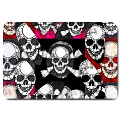 Pink Skull Bling Large Door Mat by OCDesignss