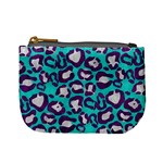 Turquoise Cheetah Coin Change Purse Front