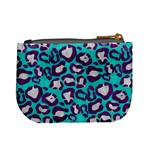 Turquoise Cheetah Coin Change Purse Back