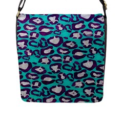 Turquoise Cheetah Flap Closure Messenger Bag (large) by OCDesignss