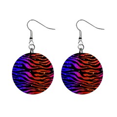 Rainbow Zebra  Mini Button Earrings by OCDesignss