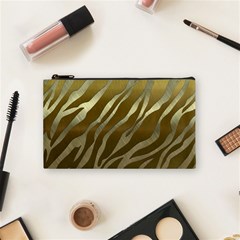 Metal Gold Zebra  Cosmetic Bag (small) by OCDesignss