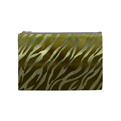 Metal Gold Zebra  Cosmetic Bag (medium) by OCDesignss