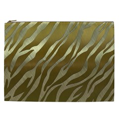 Metal Gold Zebra  Cosmetic Bag (xxl) by OCDesignss