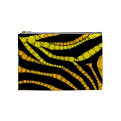 Yellow Bling Zebra  Cosmetic Bag (medium) by OCDesignss