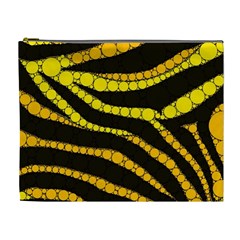 Yellow Bling Zebra  Cosmetic Bag (xl) by OCDesignss