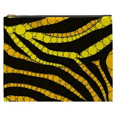 Yellow Bling Zebra  Cosmetic Bag (xxxl) by OCDesignss