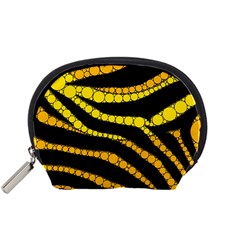 Yellow Bling Zebra  Accessory Pouch (small) by OCDesignss