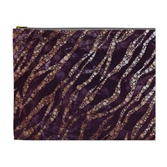 Lavender Gold Zebra  Cosmetic Bag (xl) by OCDesignss