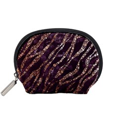 Lavender Gold Zebra  Accessory Pouch (small) by OCDesignss