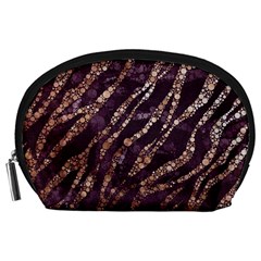 Lavender Gold Zebra  Accessory Pouch (large) by OCDesignss