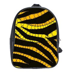 Yellow Bling Zebra  School Bag (large) by OCDesignss