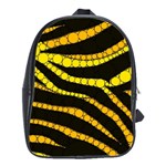 Yellow Bling Zebra  School Bag (Large) Front