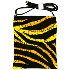 Yellow Bling Zebra  Shoulder Sling Bag by OCDesignss