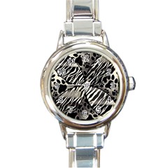 Crazy Animal Print  Round Italian Charm Watch by OCDesignss