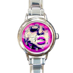 Lady With A Attitude  Round Italian Charm Watch by OCDesignss