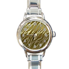 Metal Gold Zebra  Round Italian Charm Watch by OCDesignss