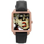 Woman With Attitude Grunge  Rose Gold Leather Watch  Front